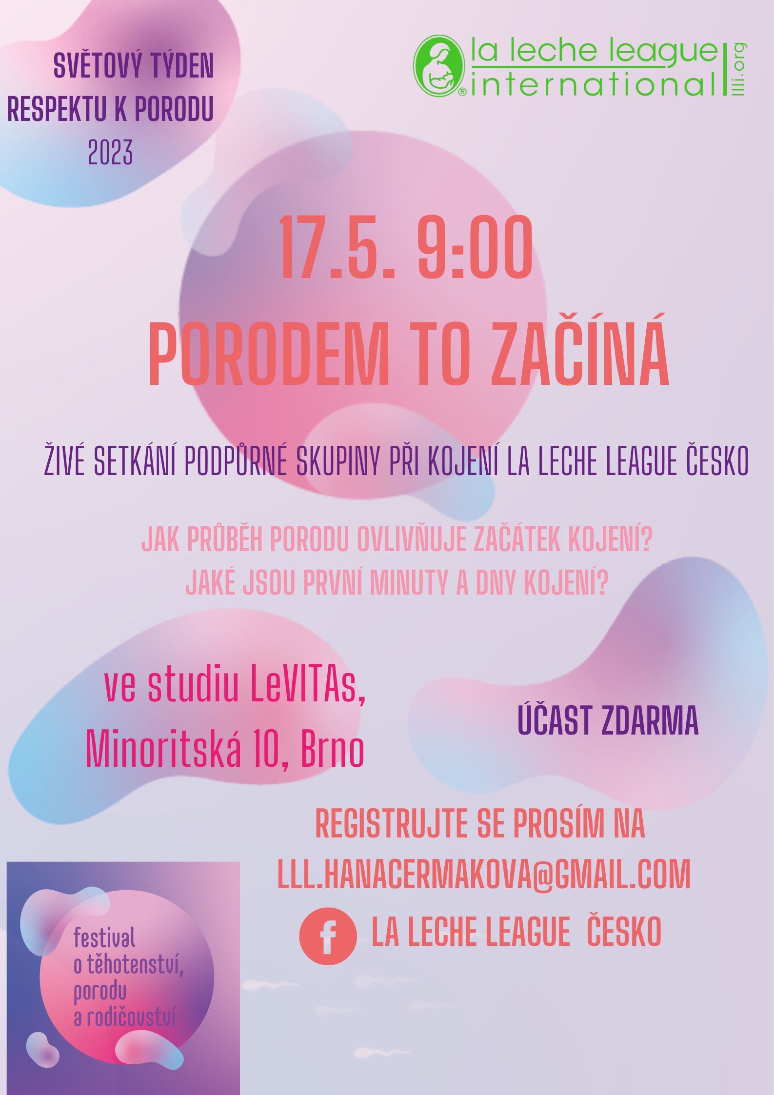 Porodem to začíná - porod a kojení (setkání podpůrné kojící skupiny)